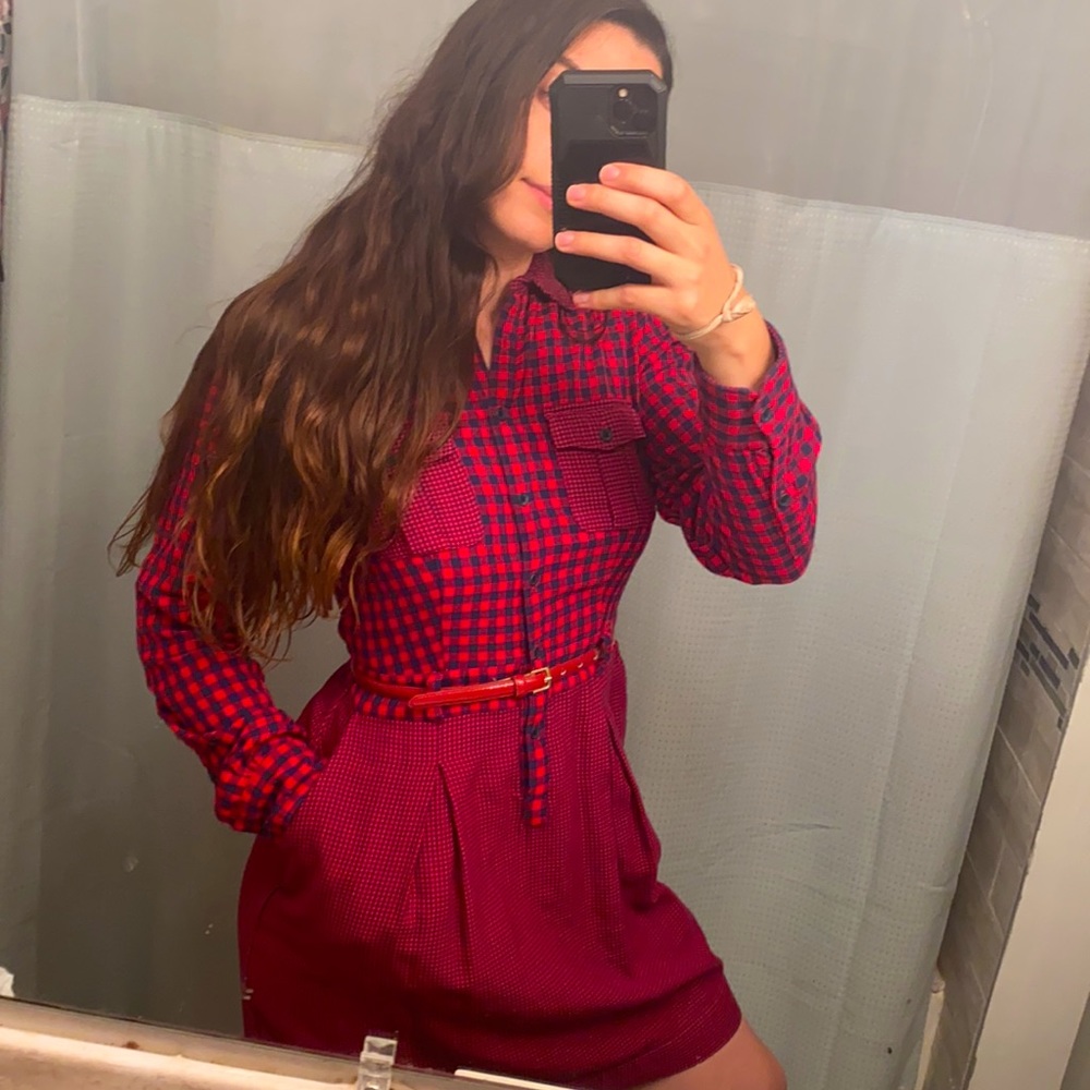 Brooks brothers plaid midi